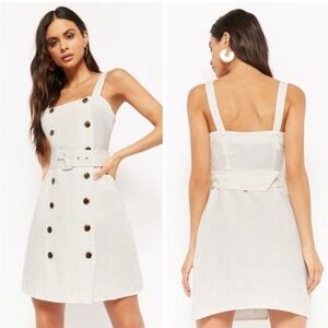 Linen Double Breasted Dress with Pockets